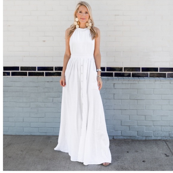 Mara Hoffman Dresses & Skirts - Mara Hoffman 100% Organic Cotton Halter Dress Gauzy Sz L NEW White